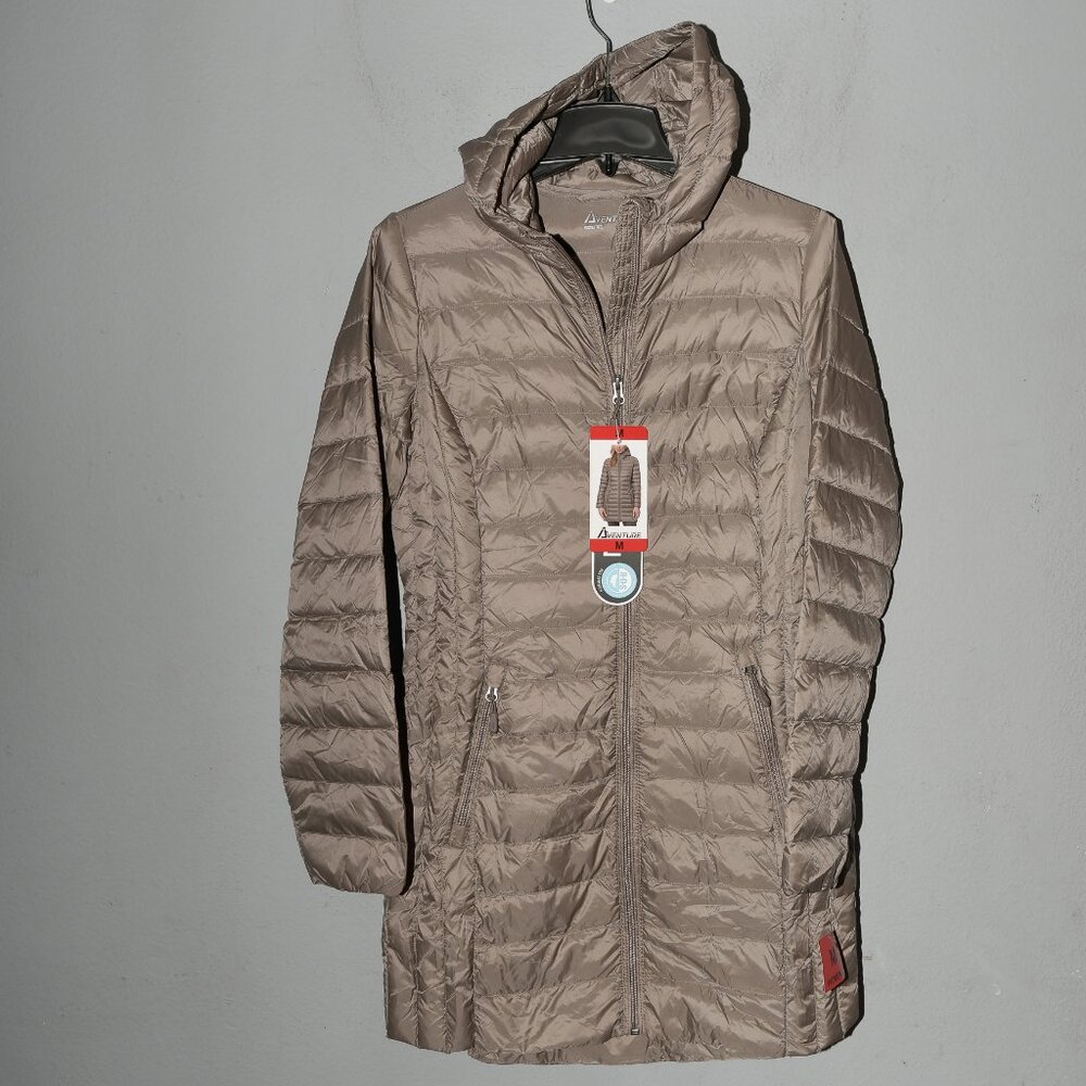size M Aventure Ultra Light‎ Down 3/4 Jacket Women's TAUPE